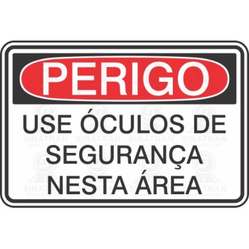 Use óculos de segurança nesta área